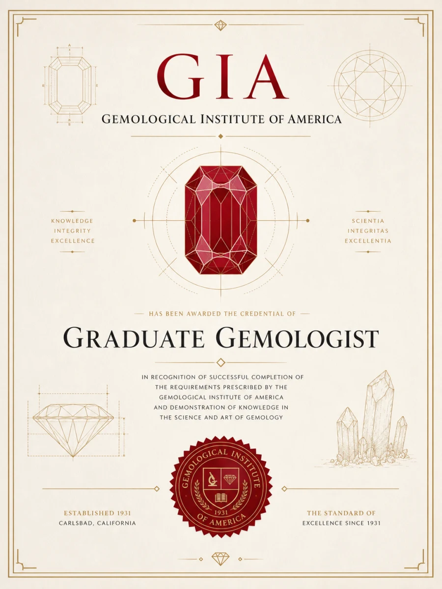 Graduate Gemologist credential certificate