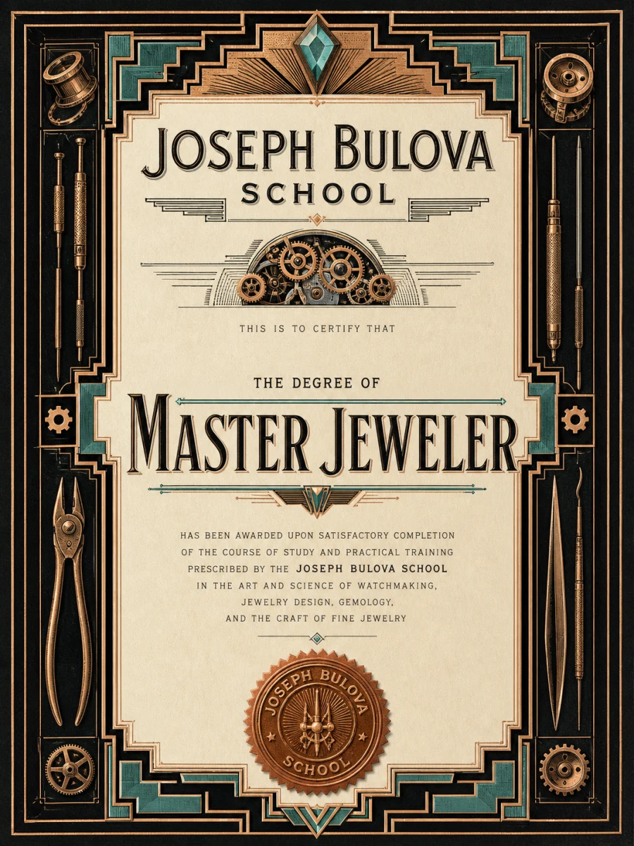 Master Jeweler credential certificate